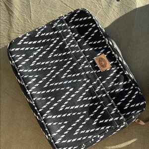 John Robshaw Black and White Zigzag Laptop Bag